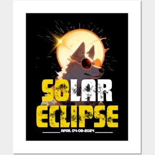 Solar Eclipse Dog 04 08 2024 Posters and Art